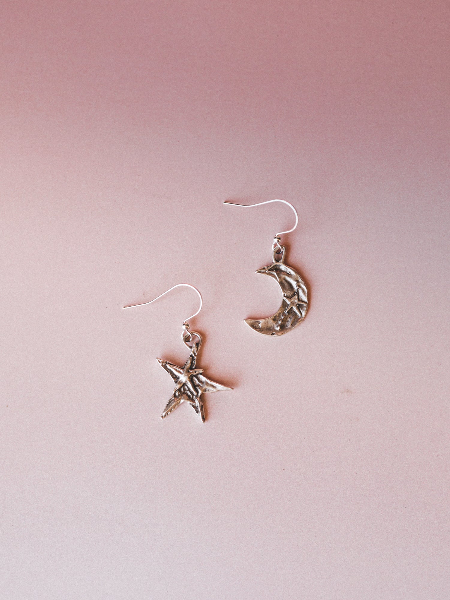Moon and Stars Earrings - Silver
