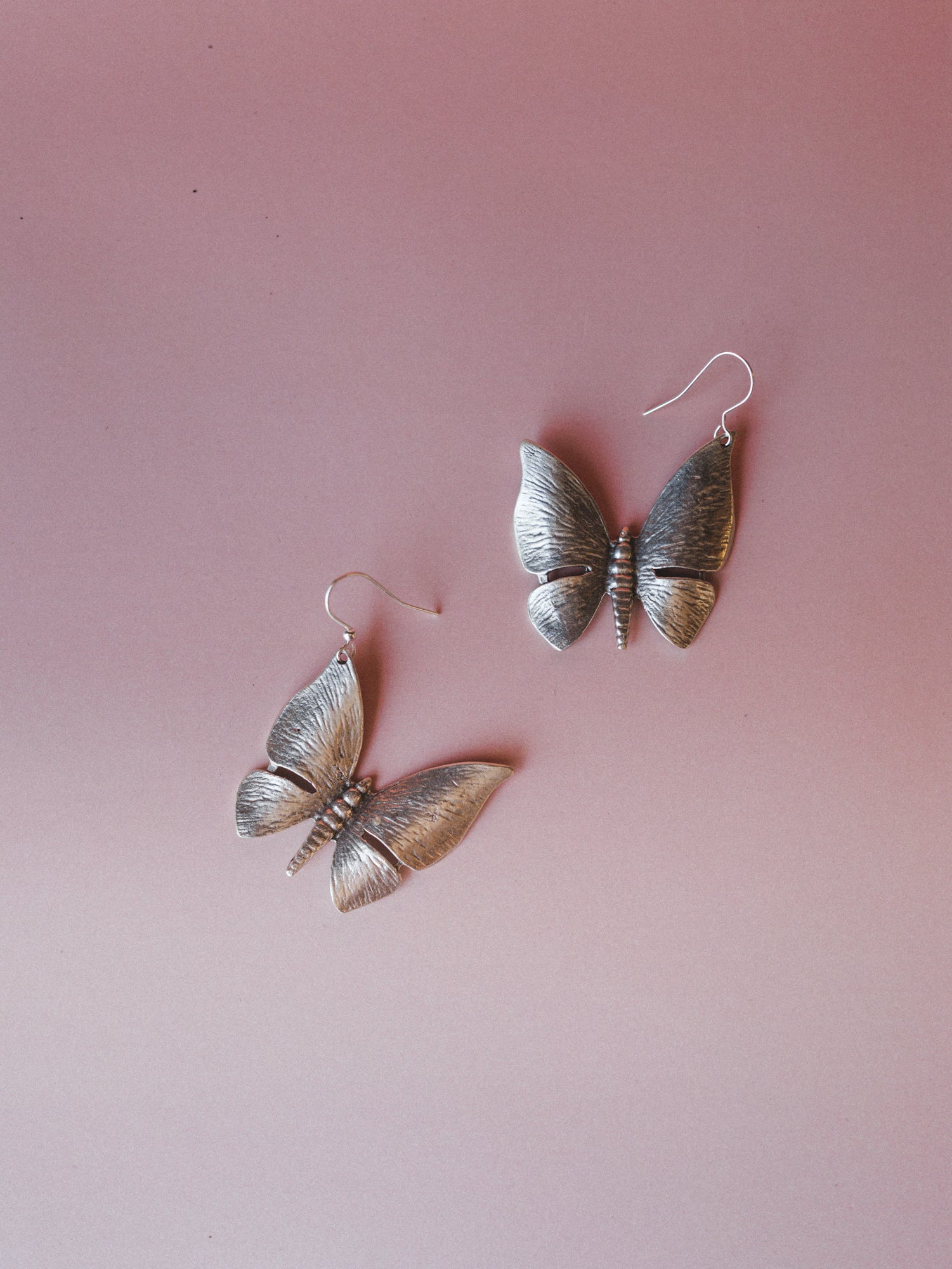 Wings Take Flight Earrings - Silver