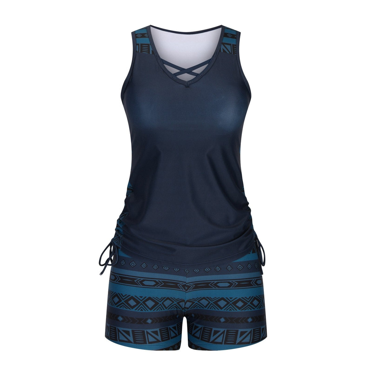 Women's Tummy Control Tankini Set with Built-In Bra – Flattering Boho Swimwear with Shorts💝