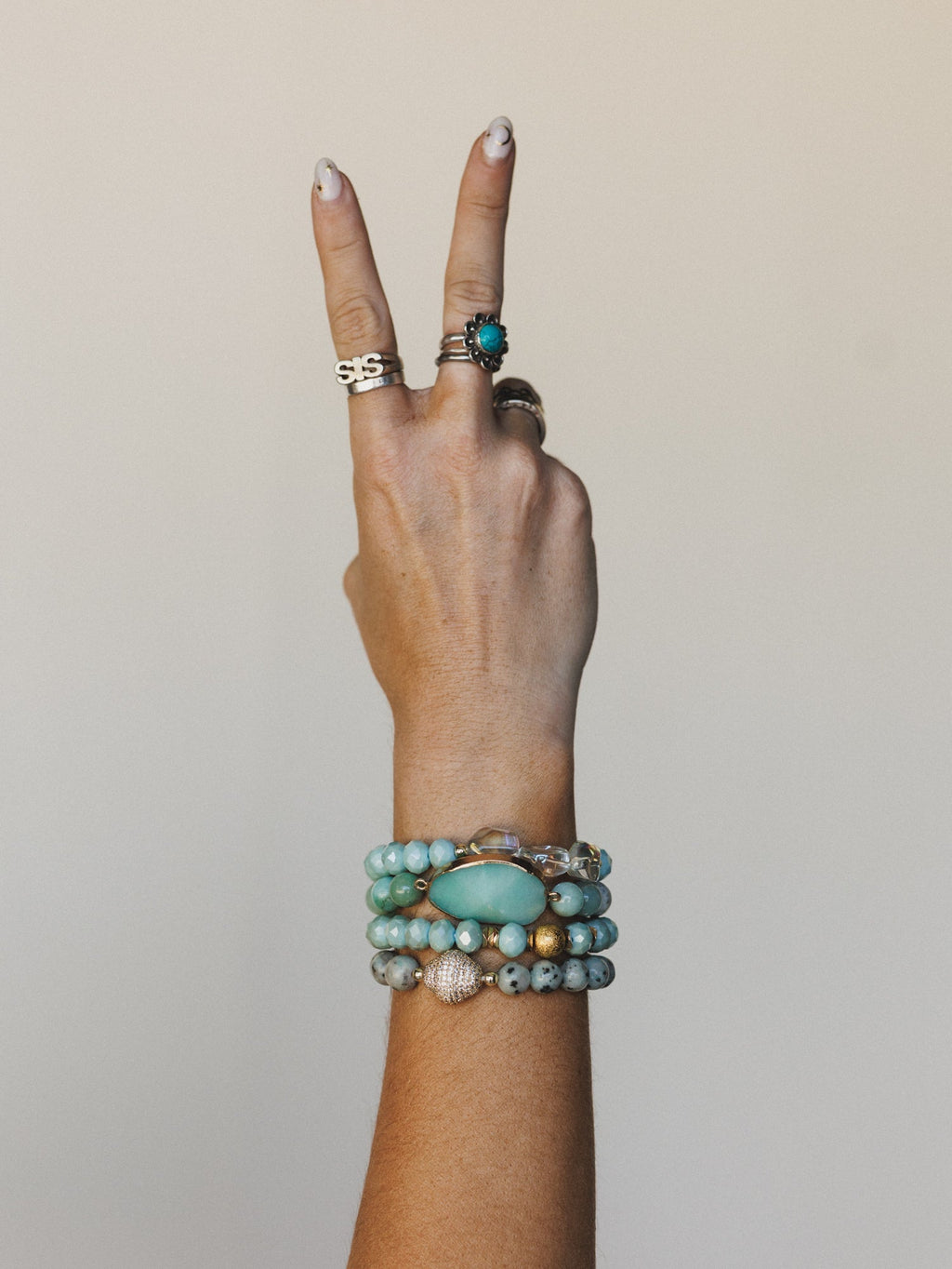 Julia Bracelet Set - Amazonite