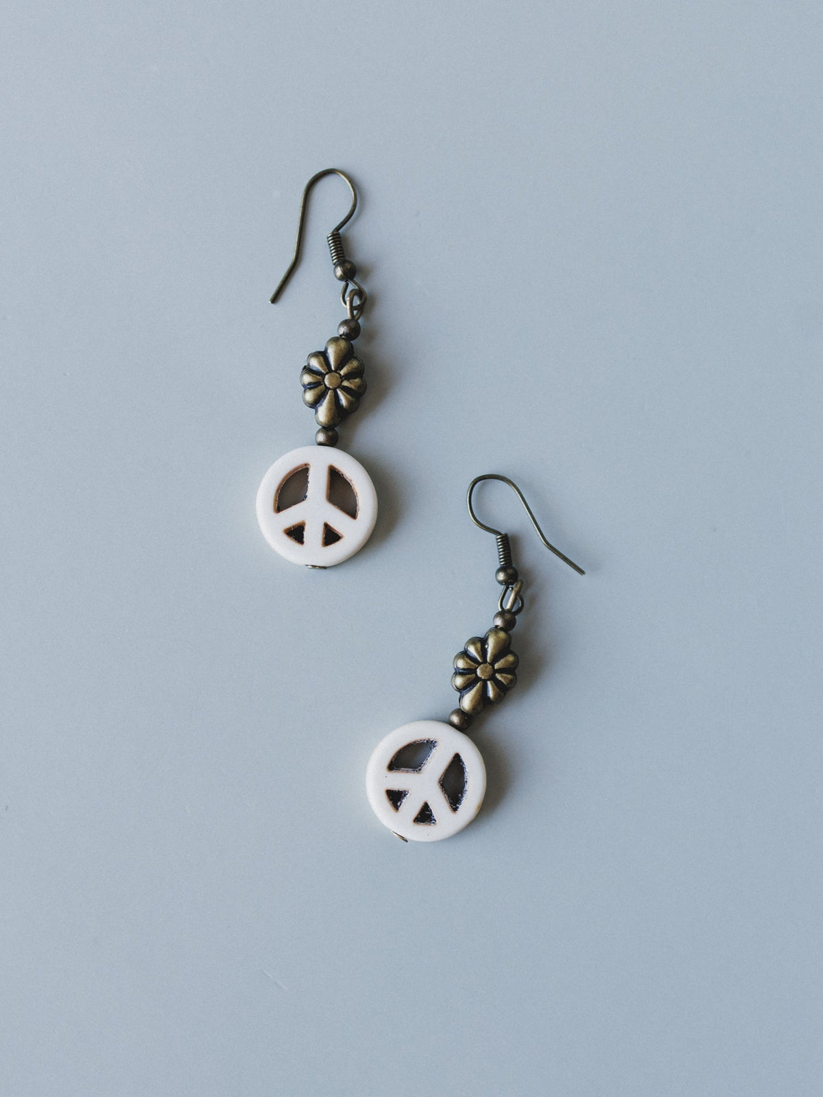 Mirabella Peace Earrings - White
