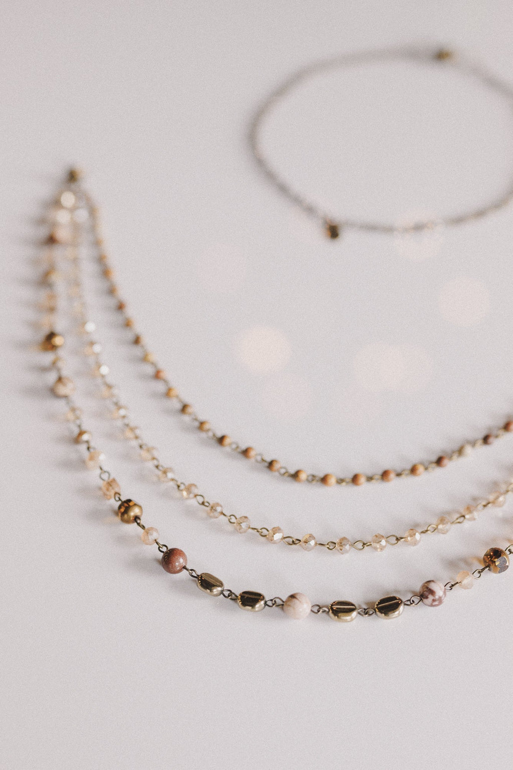 Rainfall Cascading Necklace - Brown