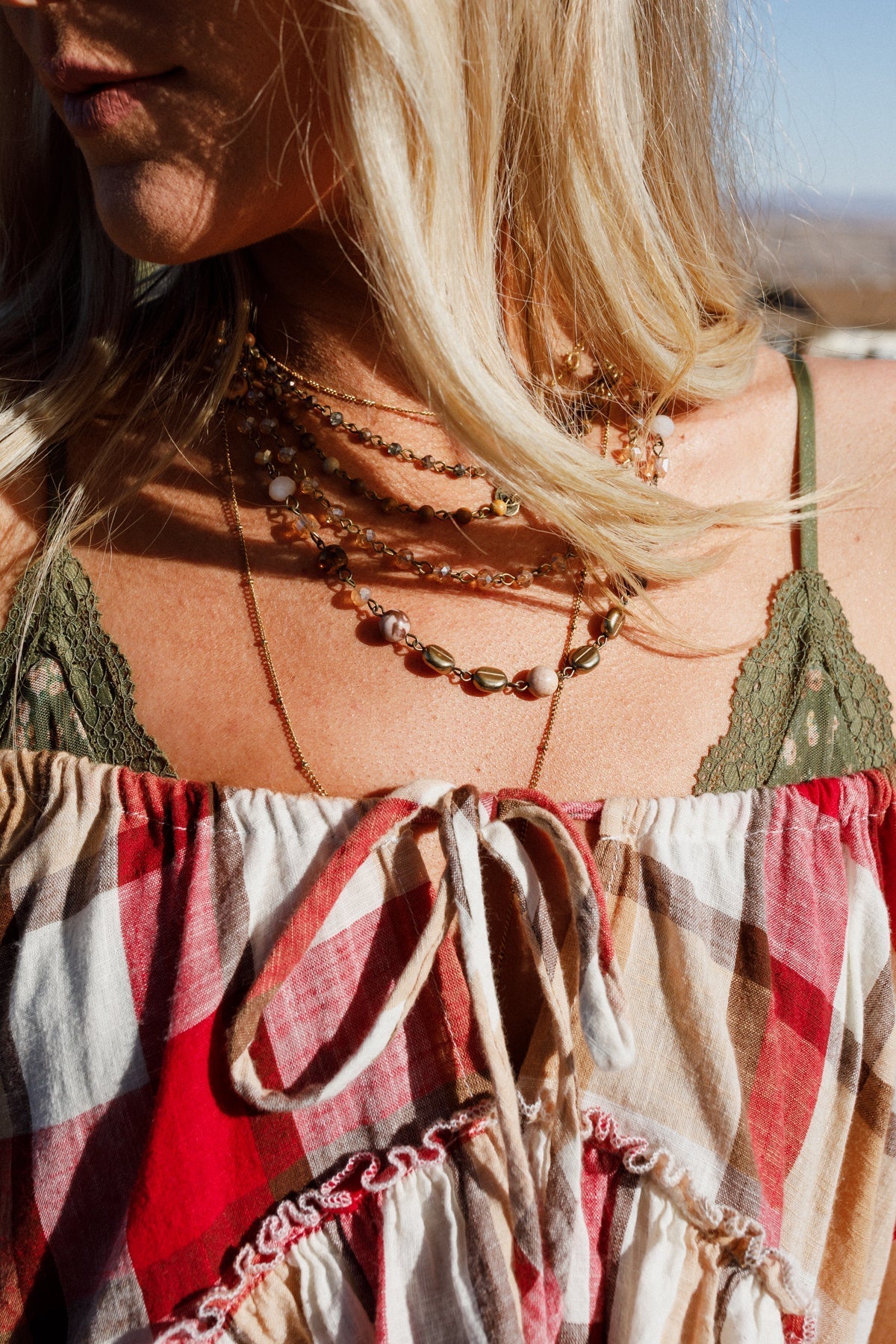 Rainfall Cascading Necklace - Brown