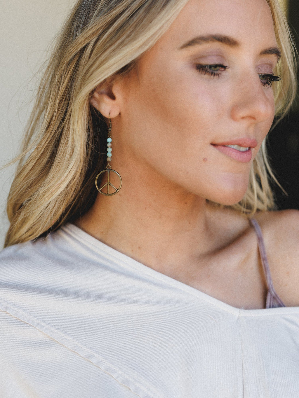 Peace Imperial Jasper Earrings - Natural