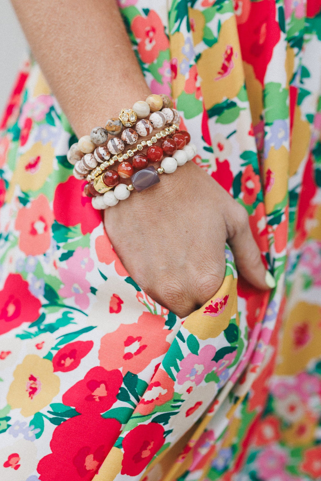 Sunset Party Bracelet Set - Red Multi
