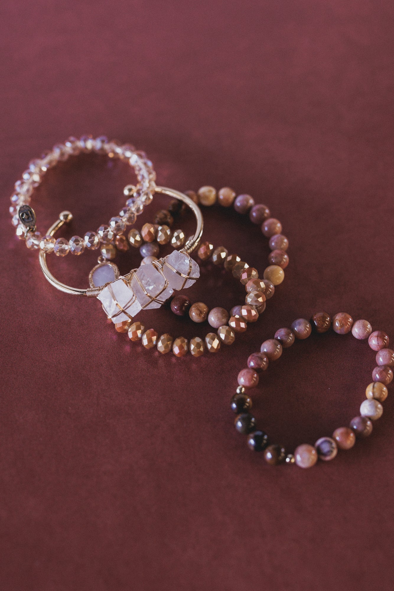 Peaches And Cream Bracelet Set - Orange Multi