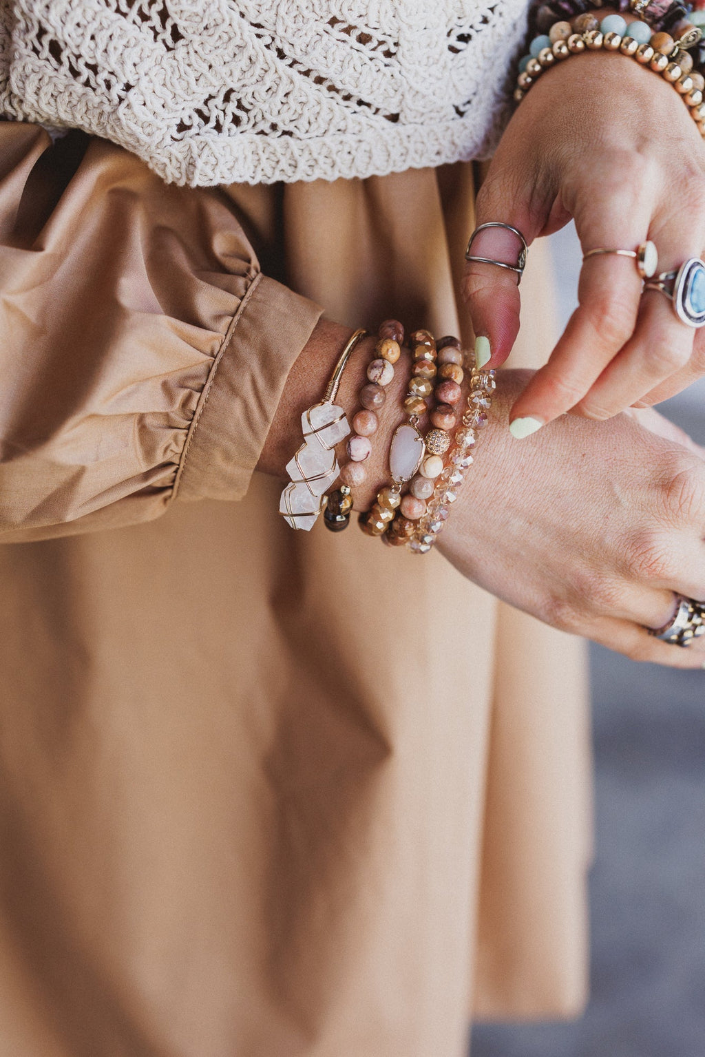 Peaches And Cream Bracelet Set - Orange Multi