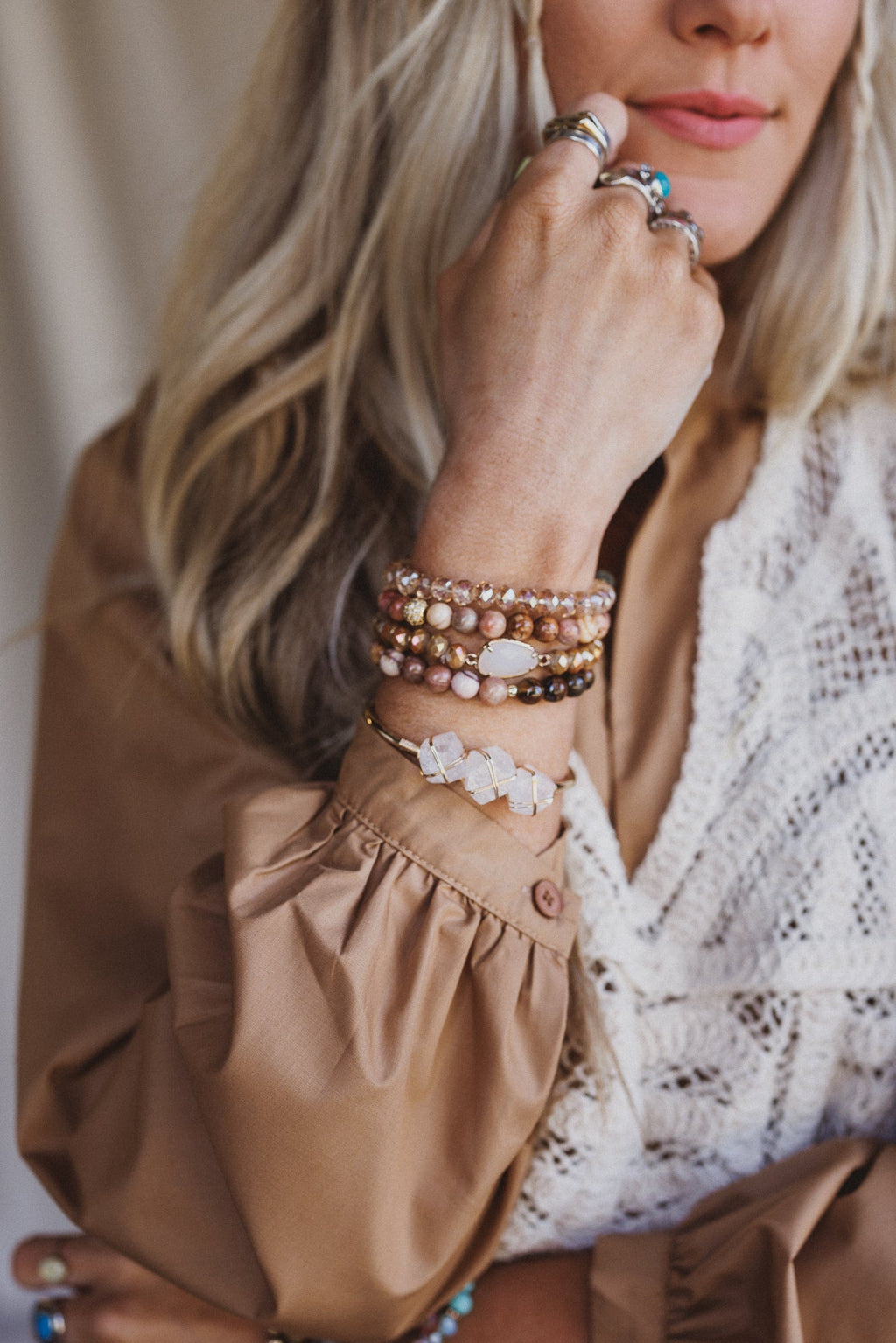 Peaches And Cream Bracelet Set - Orange Multi