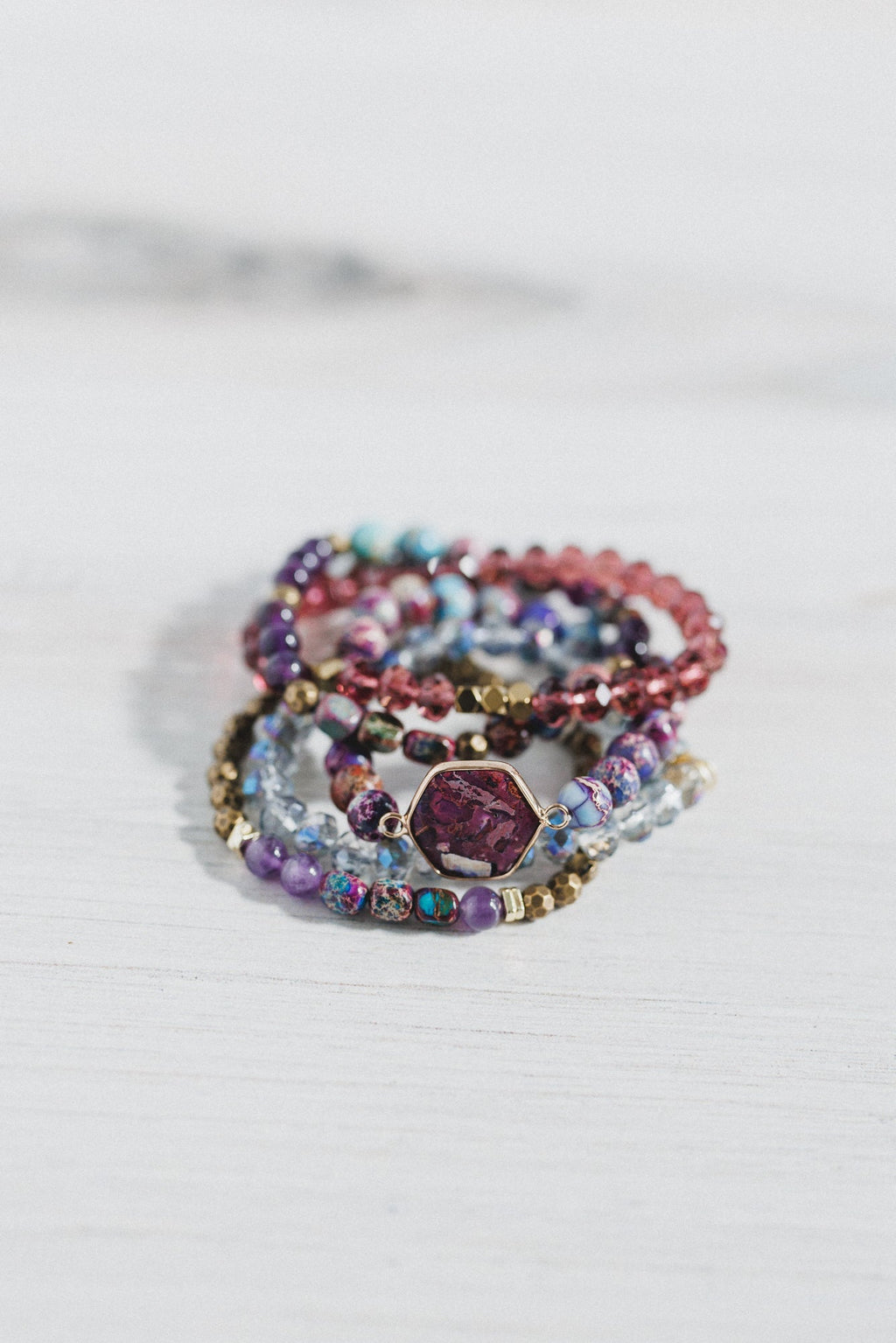 Lavender Glow Bracelet Set - Purple