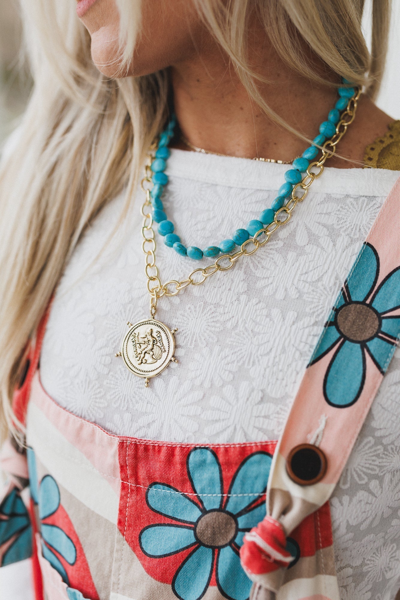 Seafarer Treasure Necklace - Blue Multi