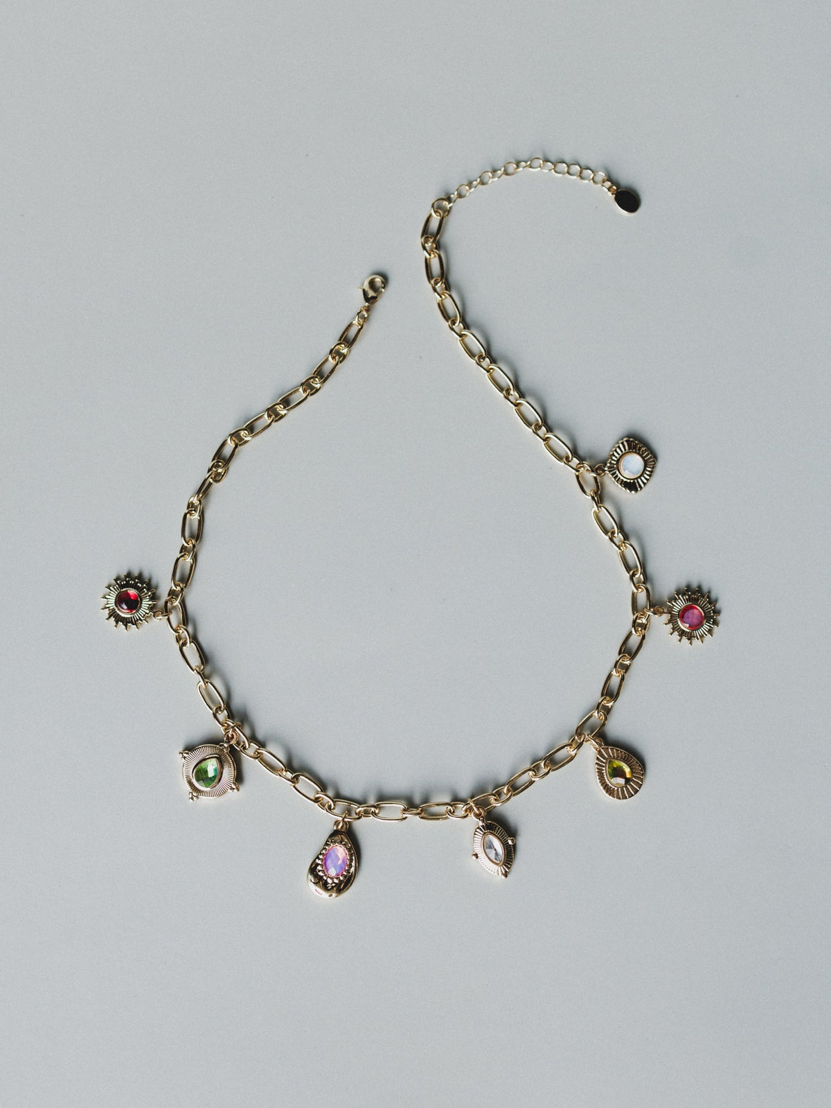 Jewel Charm Necklace - Multi
