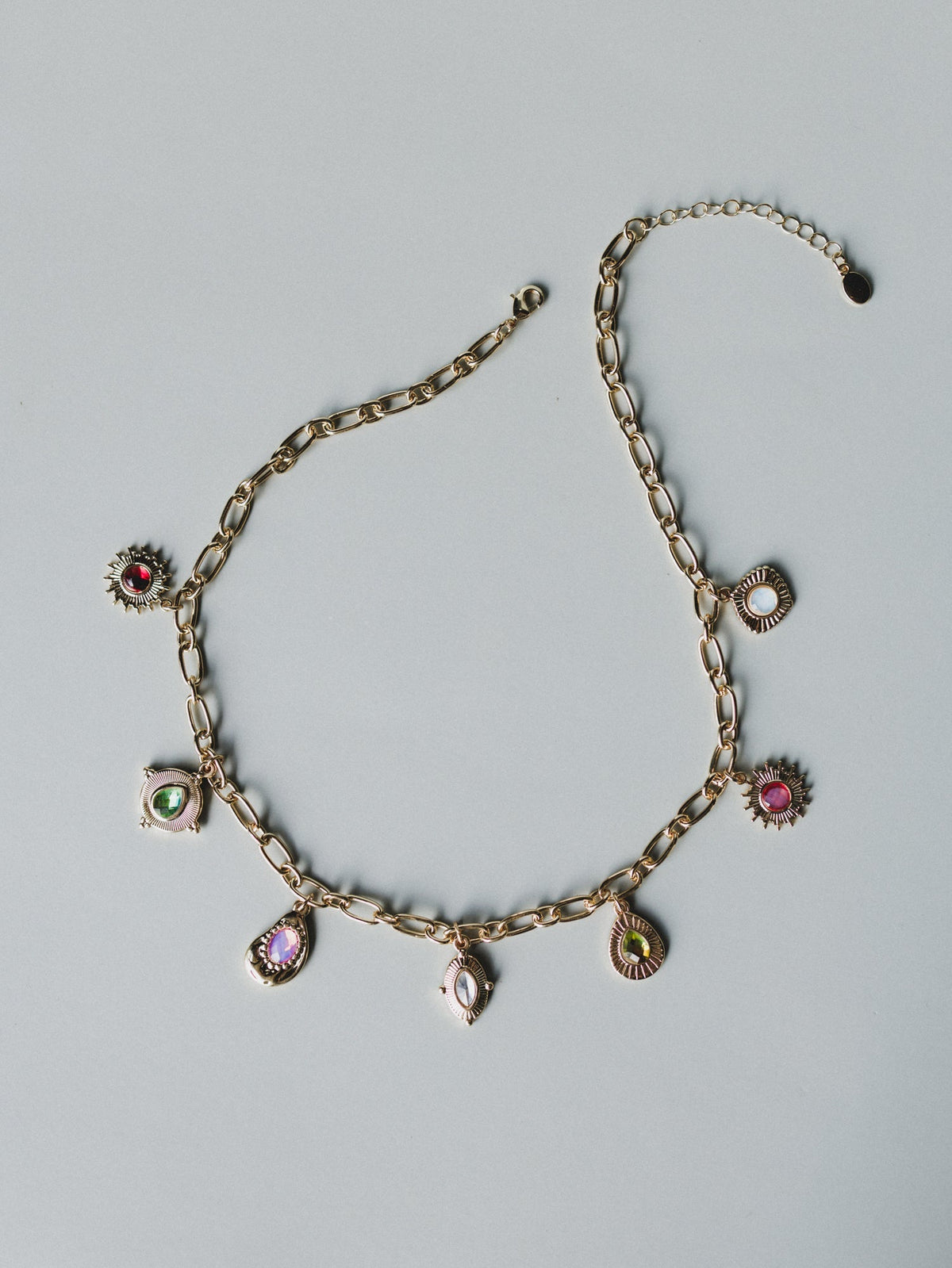 Jewel Charm Necklace - Multi