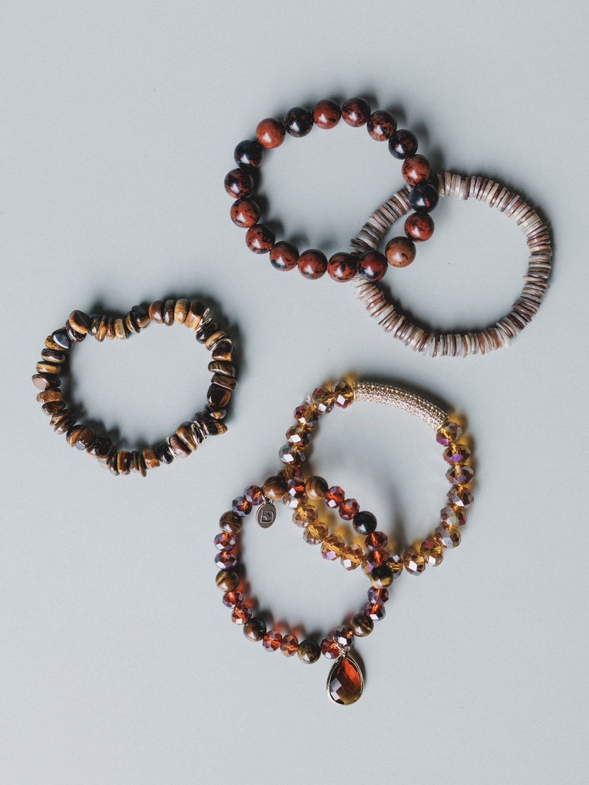 June Beaded Bracelets - Burgundy