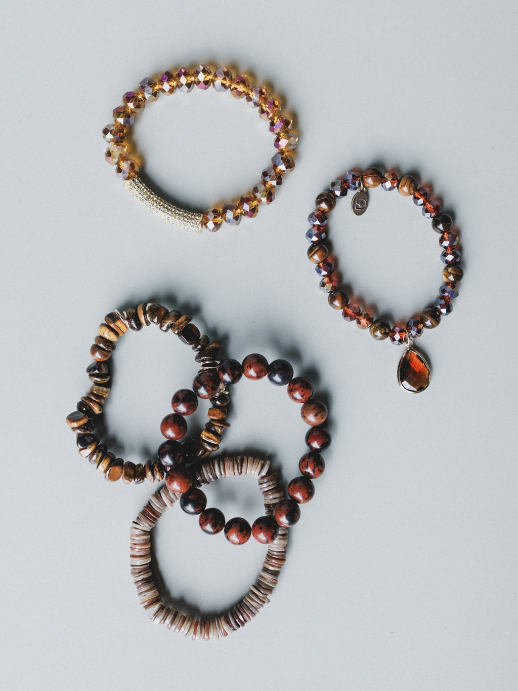 June Beaded Bracelets - Burgundy