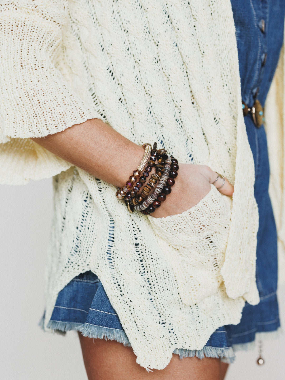 June Beaded Bracelets - Burgundy