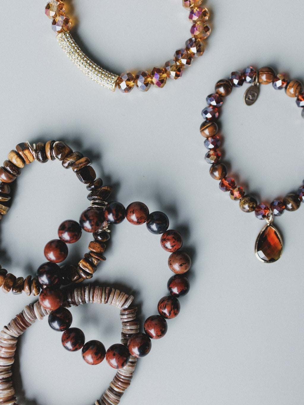 June Beaded Bracelets - Burgundy