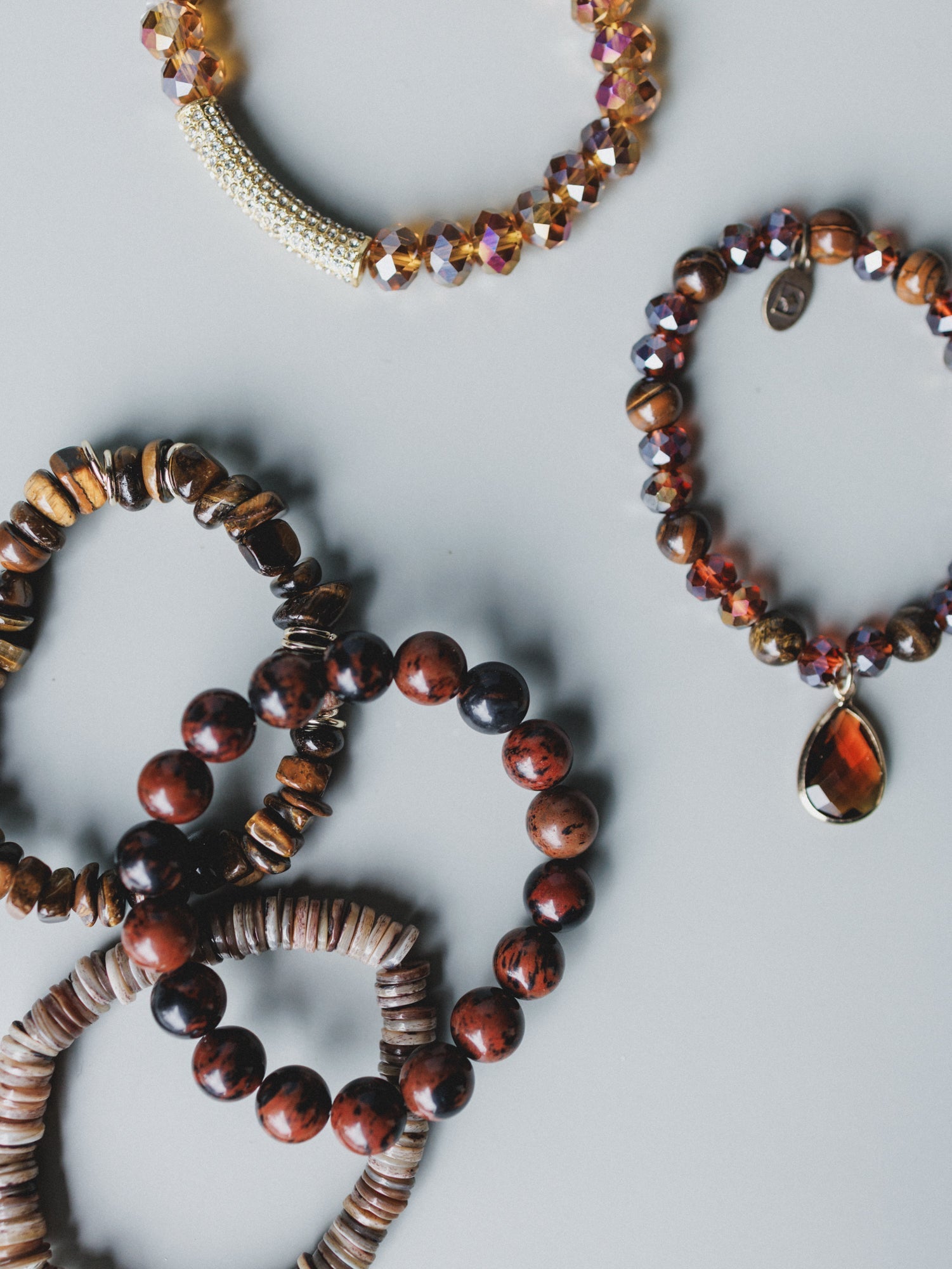June Beaded Bracelets - Burgundy