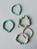 Summer Glow Beaded Bracelets - Aqua
