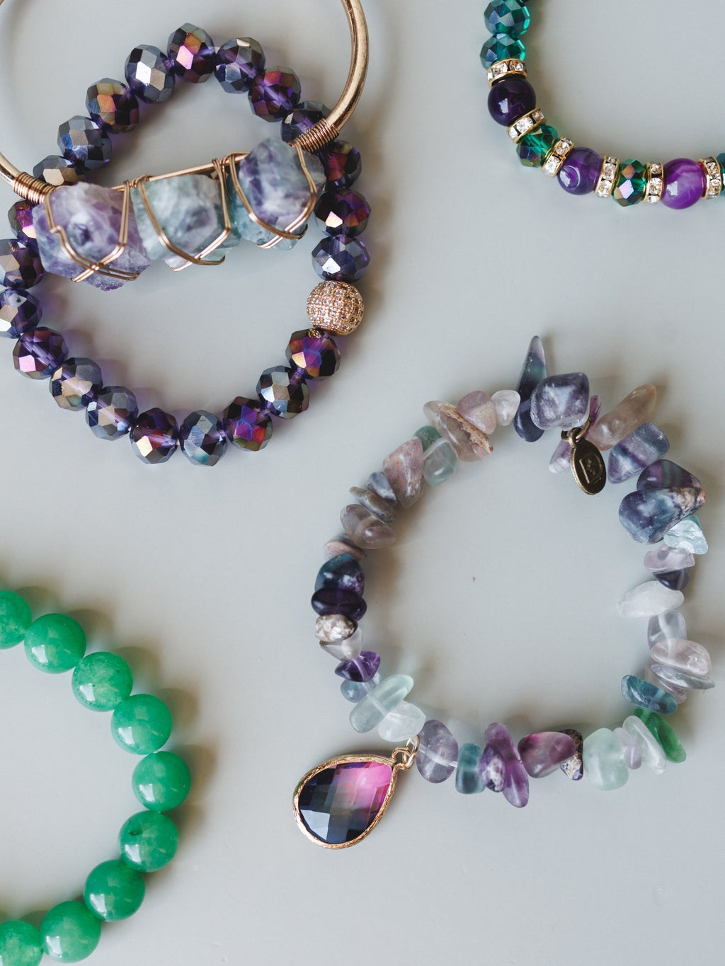 Josephine Bracelet Set - Green Multi