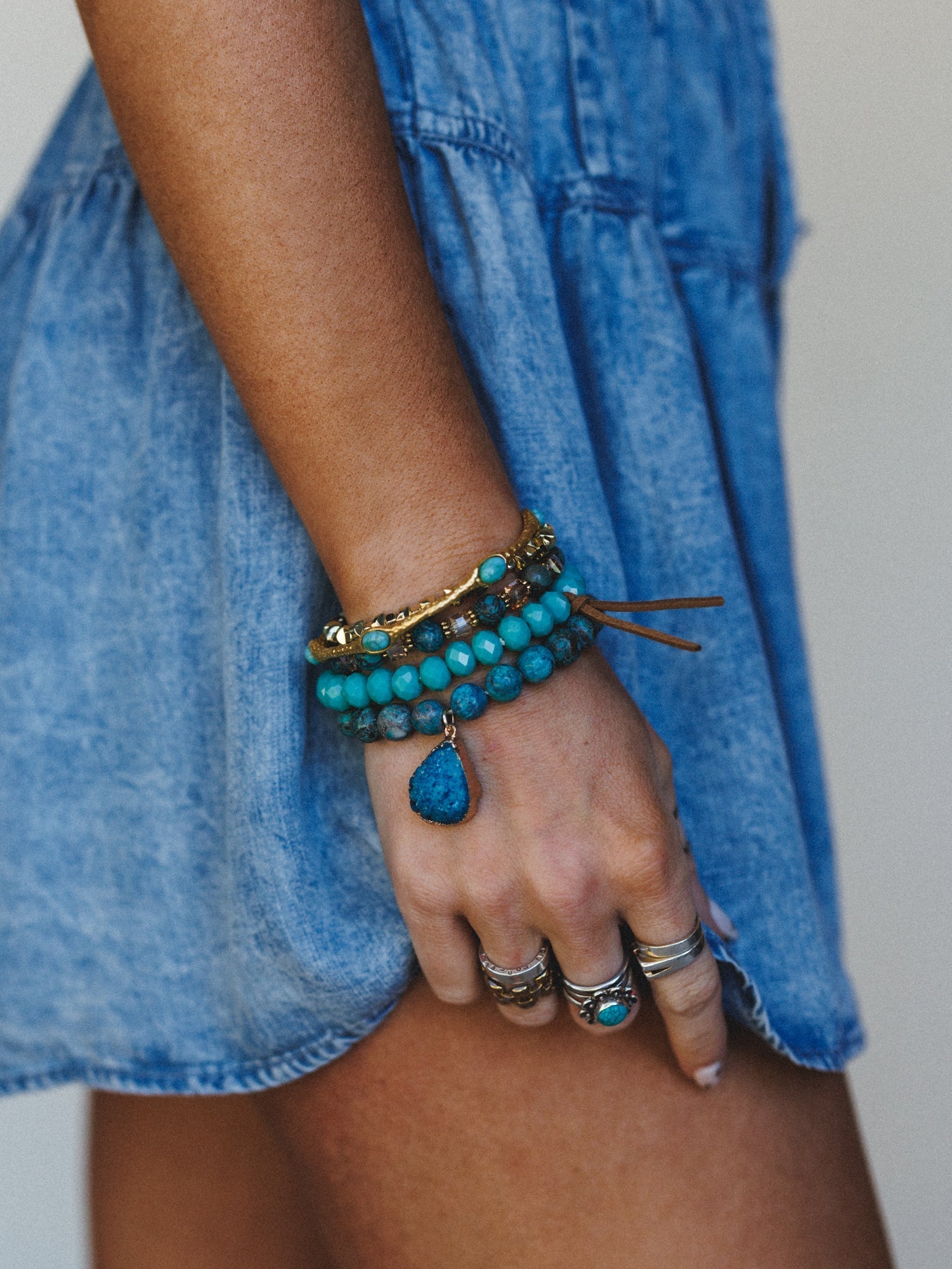 Beatrice Bracelet Stack - Turquoise