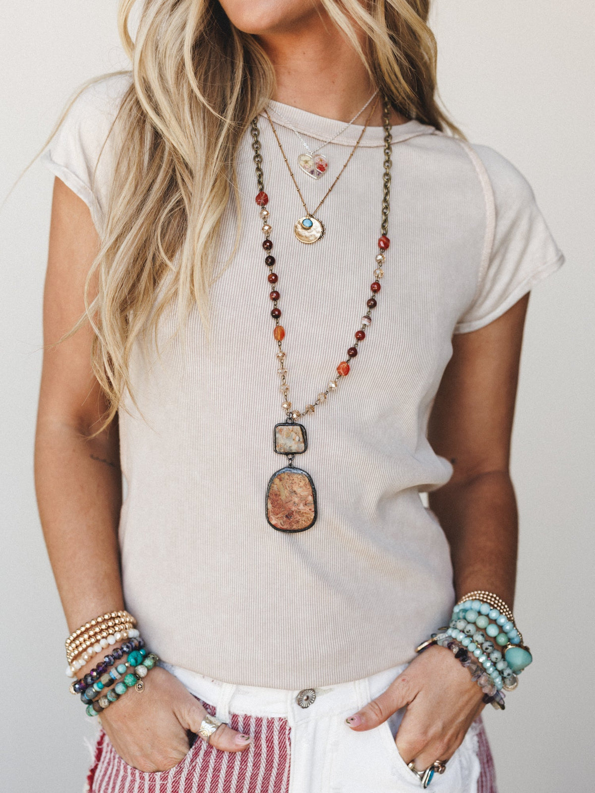 Darby Necklace Gemstone Necklace - Multi