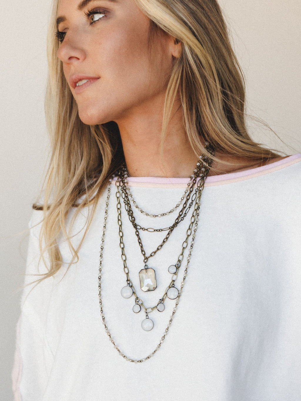 Grace Layered Necklace - Bronze