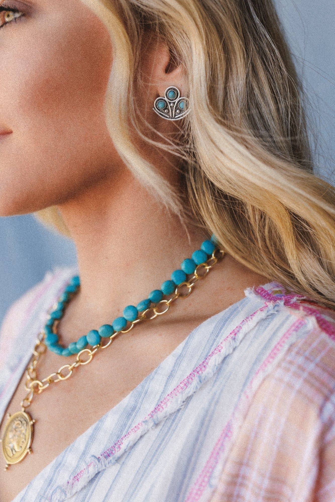 Desert Lily Earrings - Turquoise