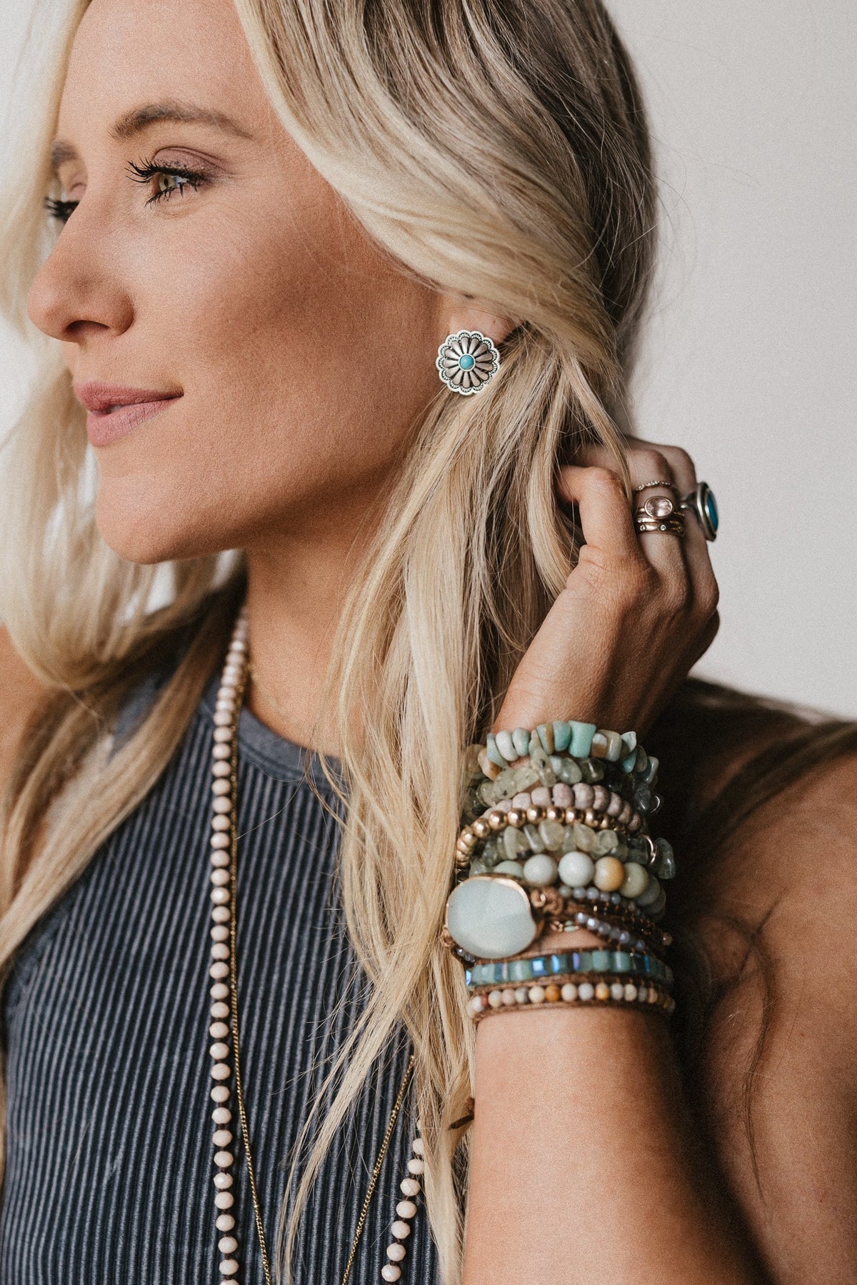 What A Stud Earrings - Turquoise