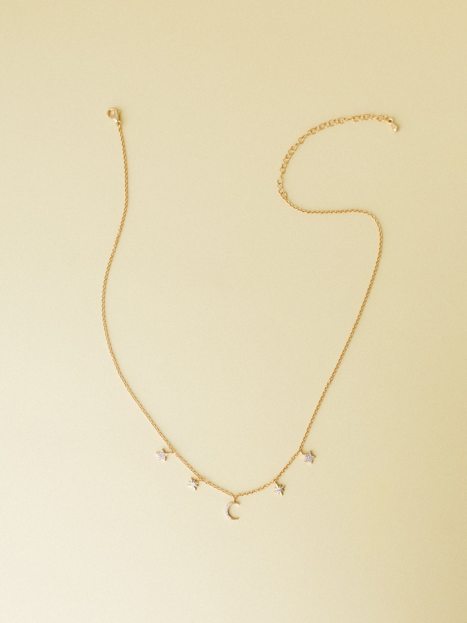 Moon and Stars Necklace - Gold