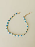 Floral Step Anklet  - Green