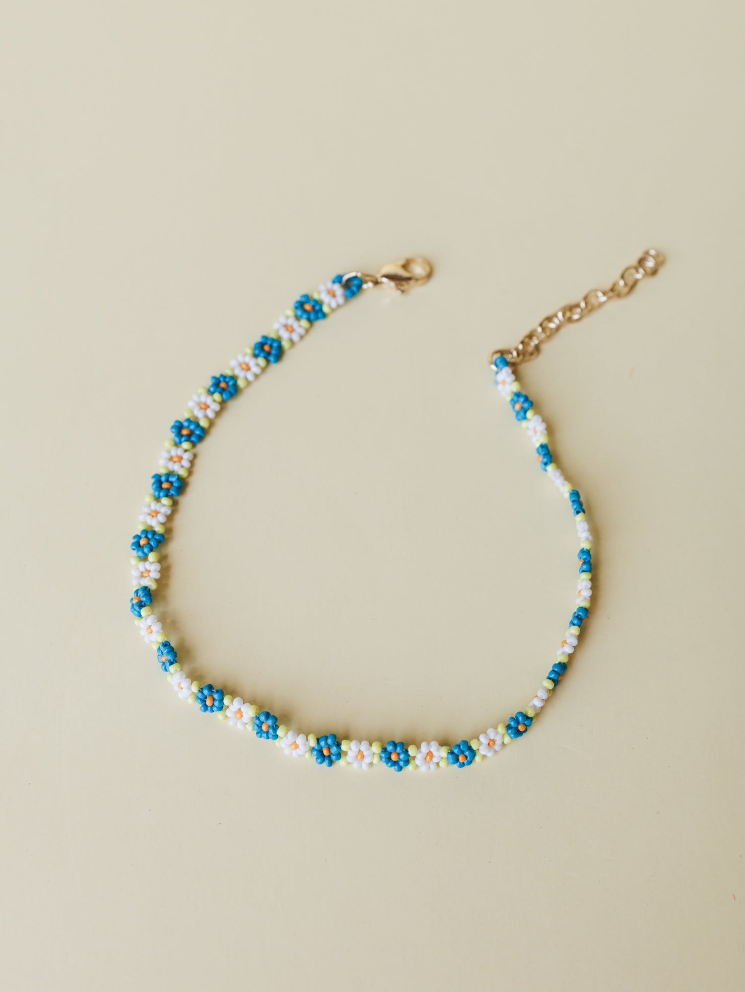Floral Step Anklet  - Green