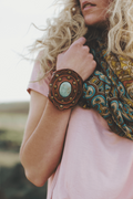 Aegean Boho Leather Cuff Bracelet - Brown - Pre Order