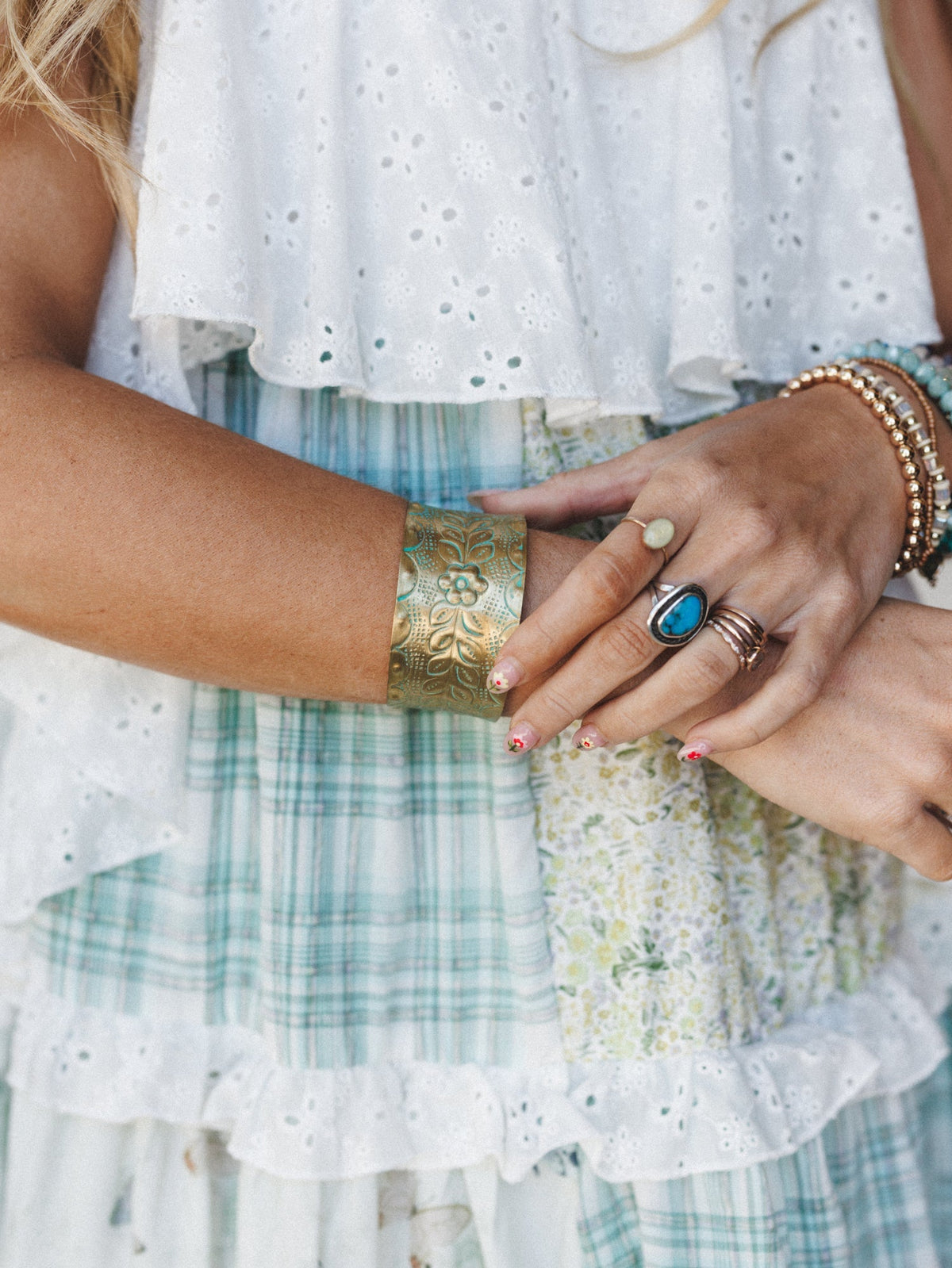 Petals in the Wind Cuff - Gold