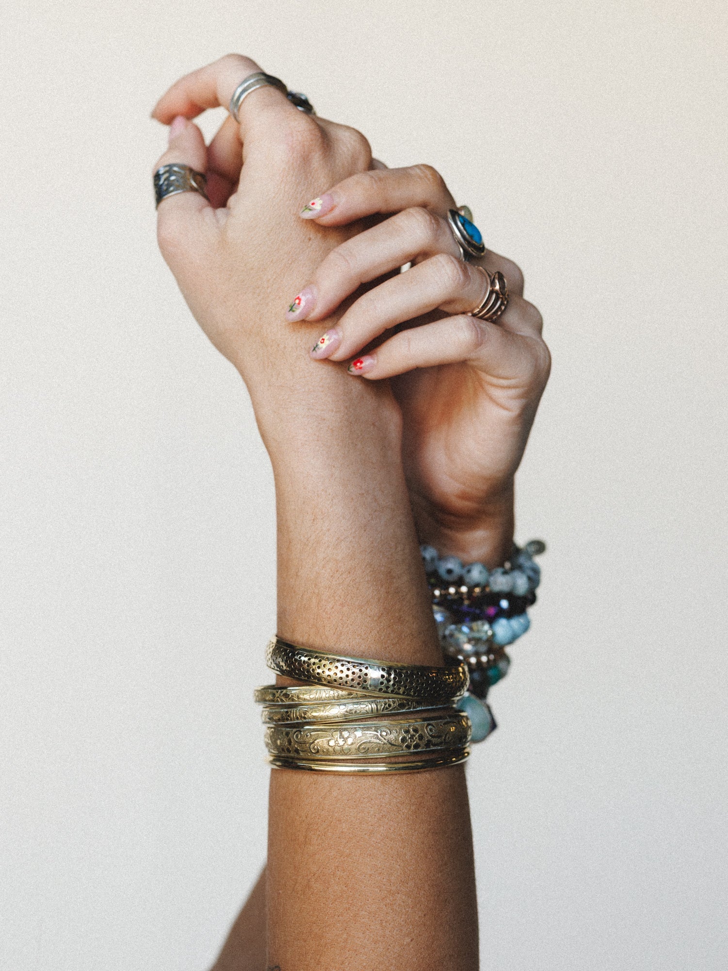 Flower Festival Bangle Set - Gold