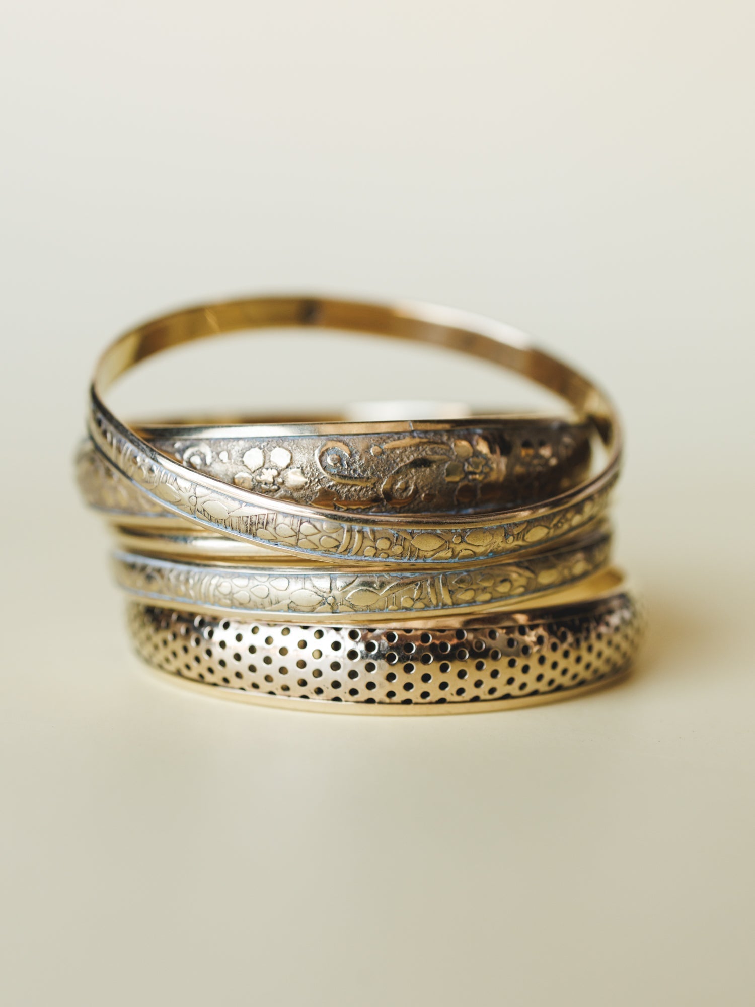 Flower Festival Bangle Set - Gold