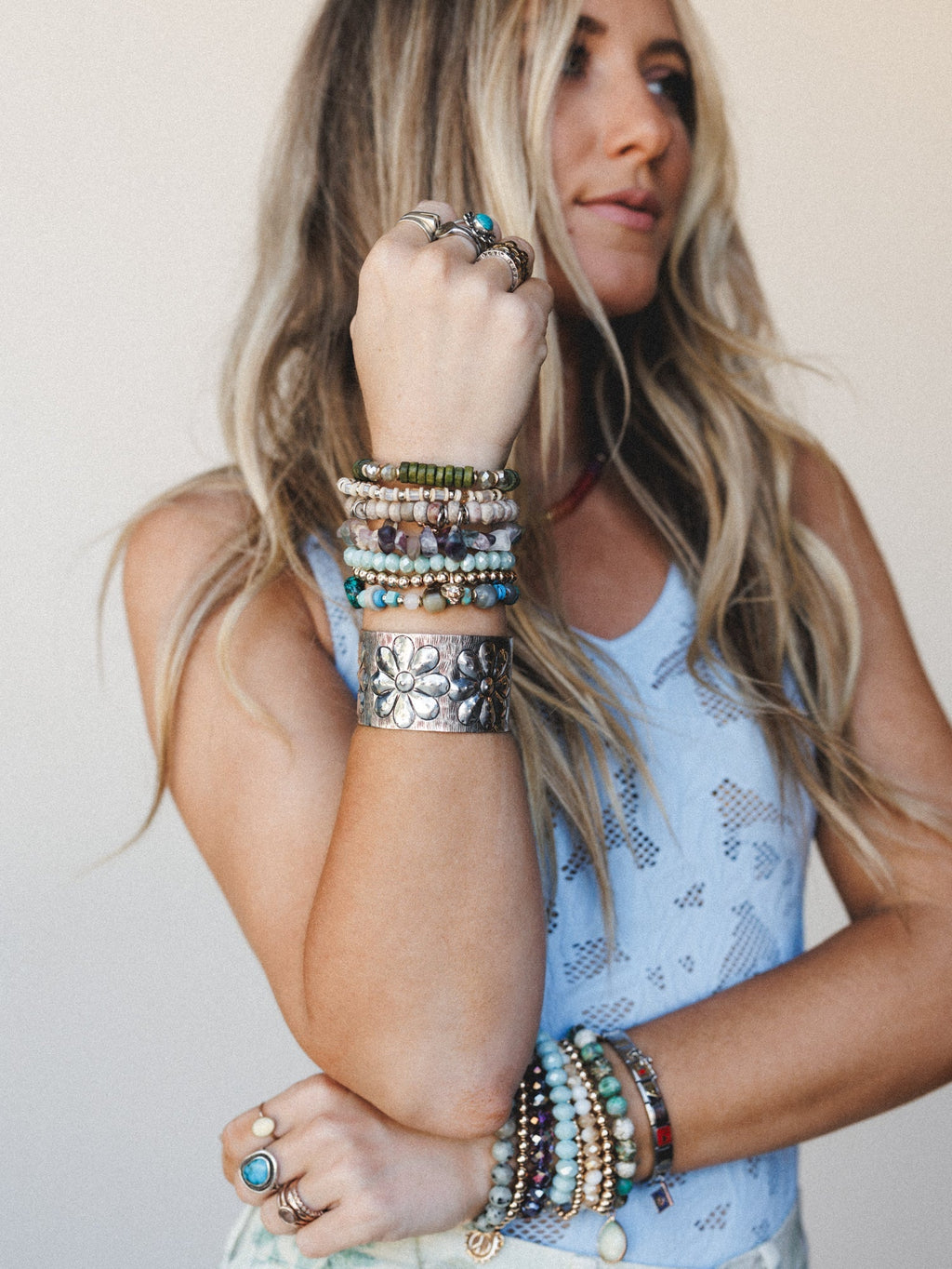 Flower Power Cuff - Silver