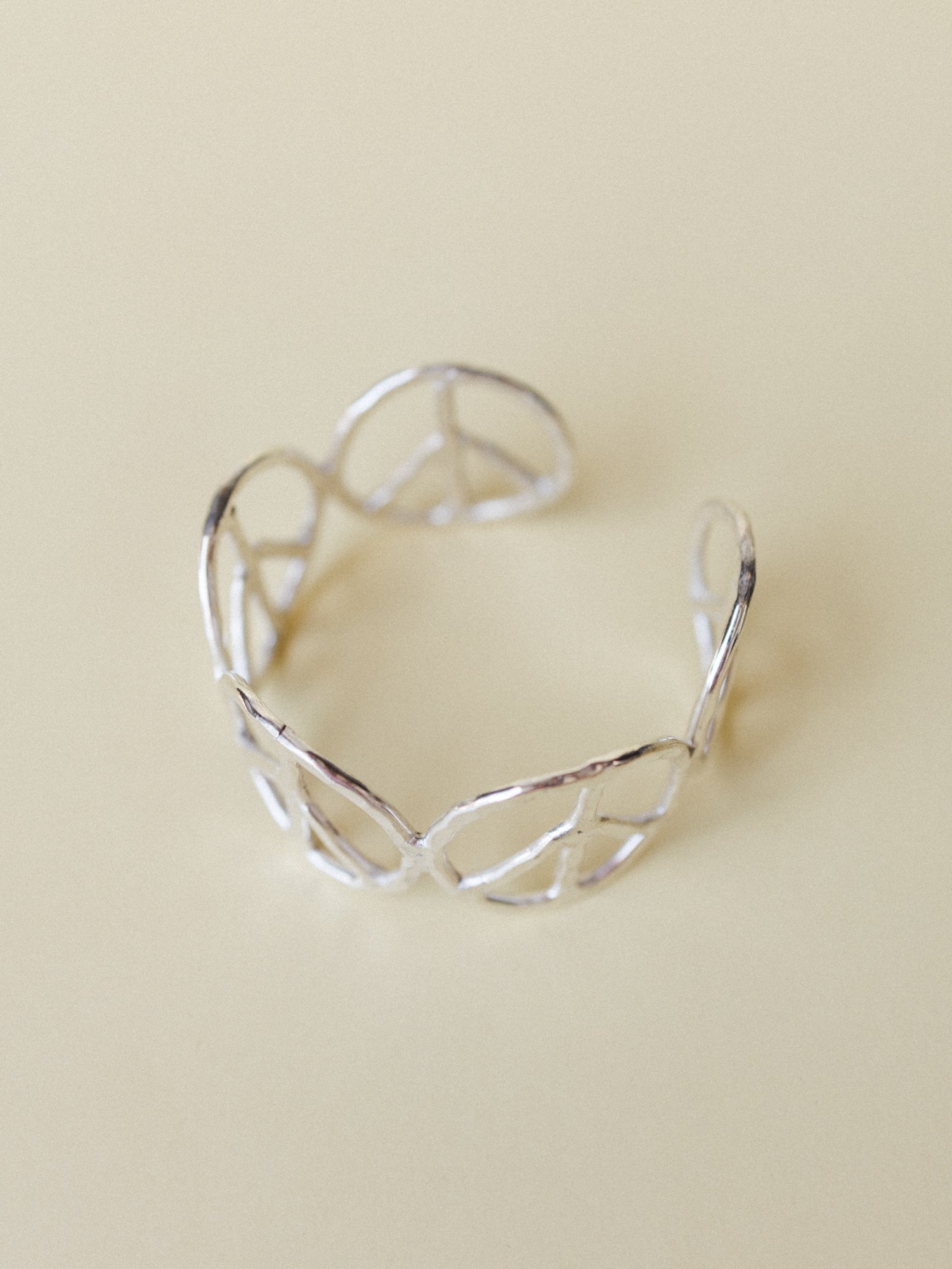 Ziggy Peace Sign Bracelet - Silver