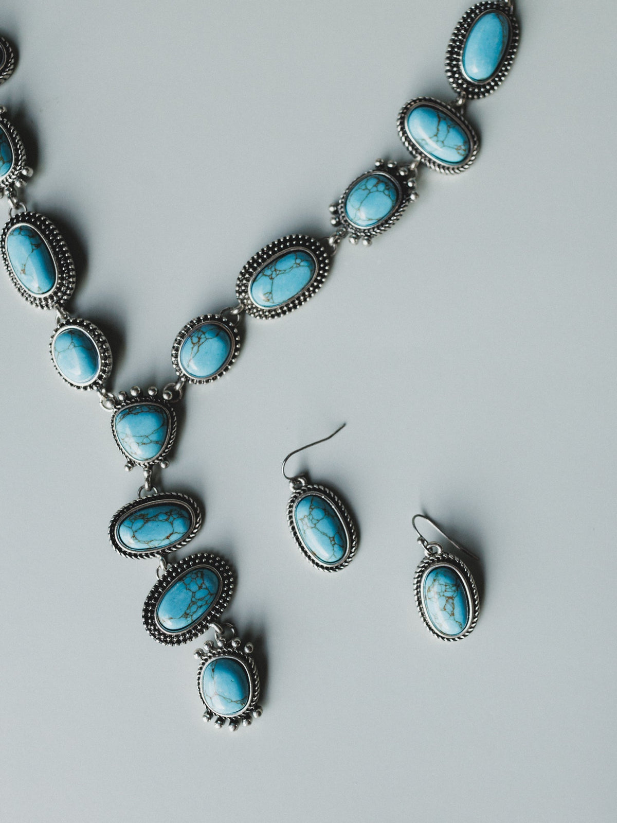 Turquoise Trails Necklace and Earring Set - Turquoise