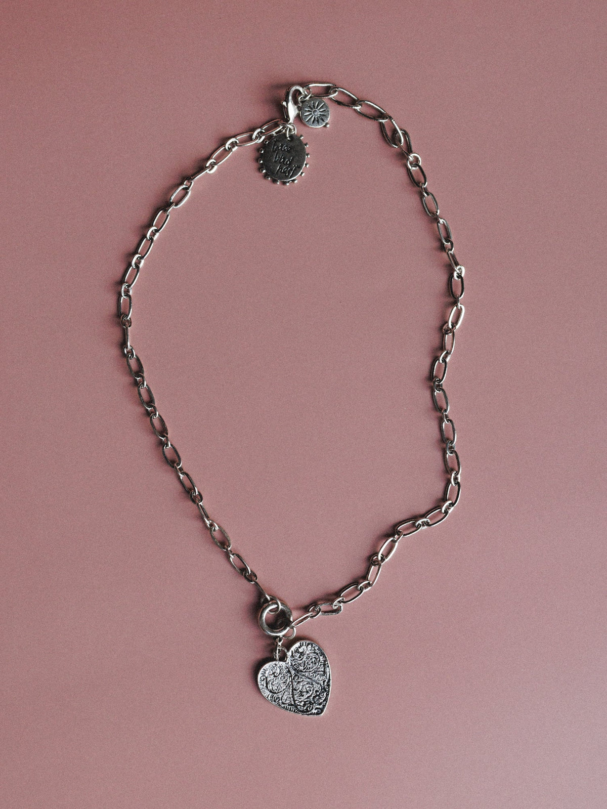 Lush Heart Necklace - Silver