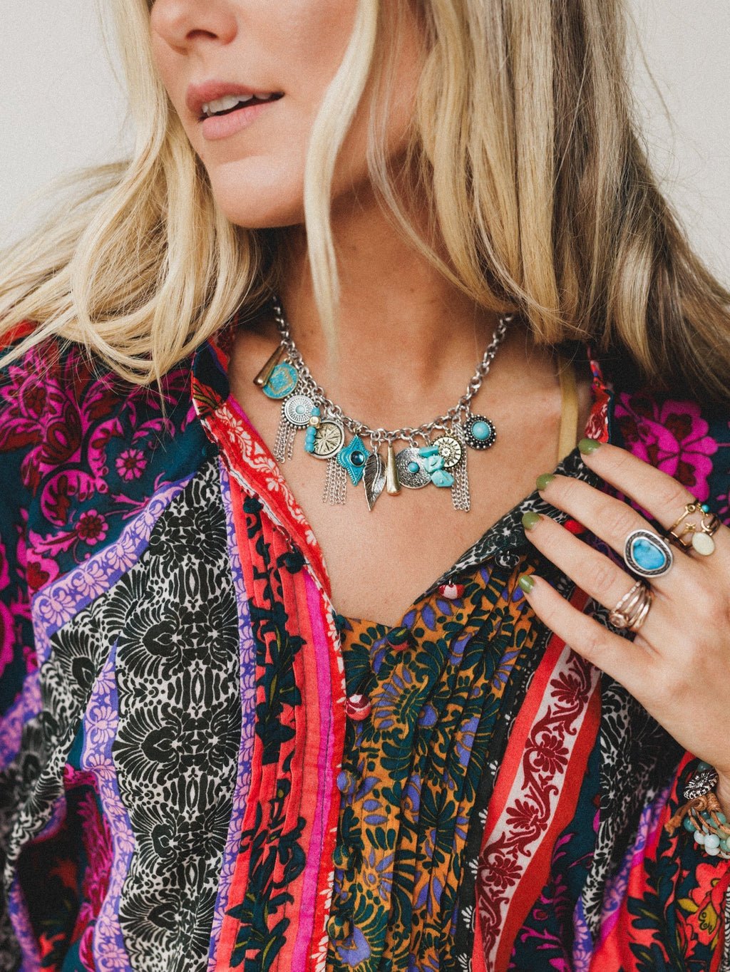 Lost In You Charm Necklace - Turquoise