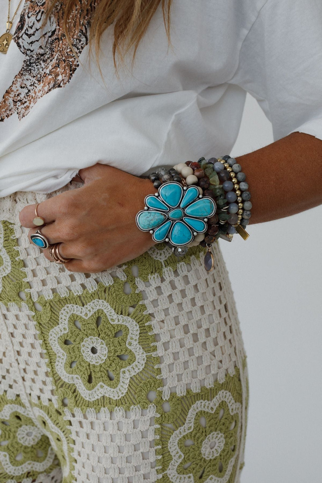Southern Charm Stretch Bracelet - Turquoise