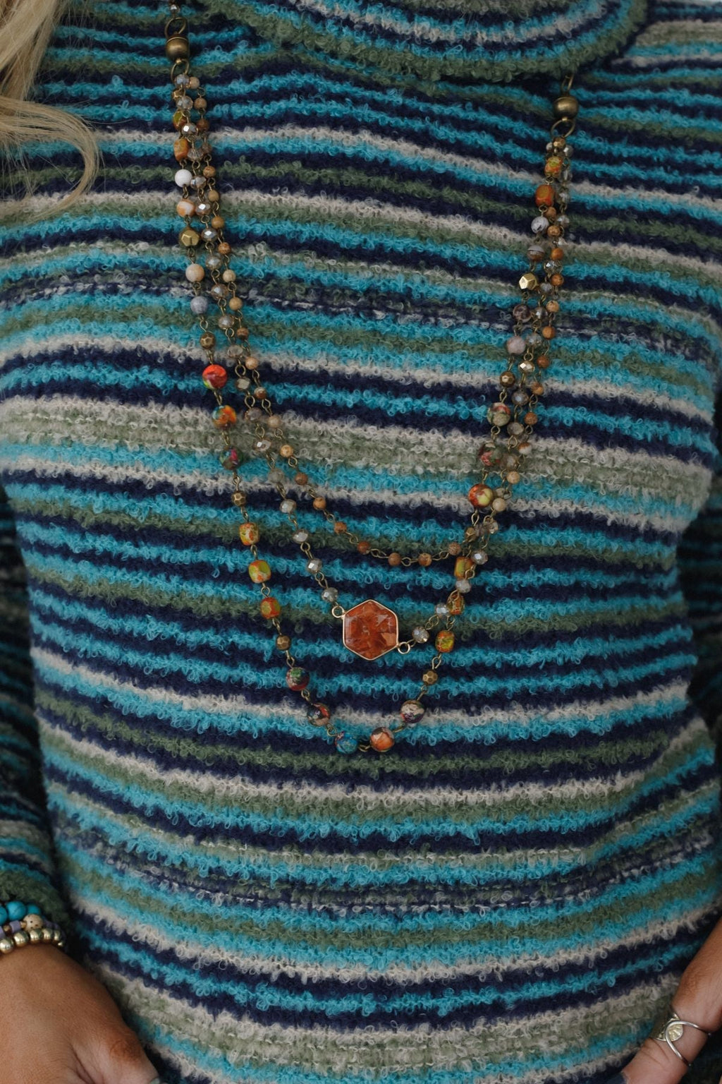 Gotta Glow Cascading Necklace - Orange