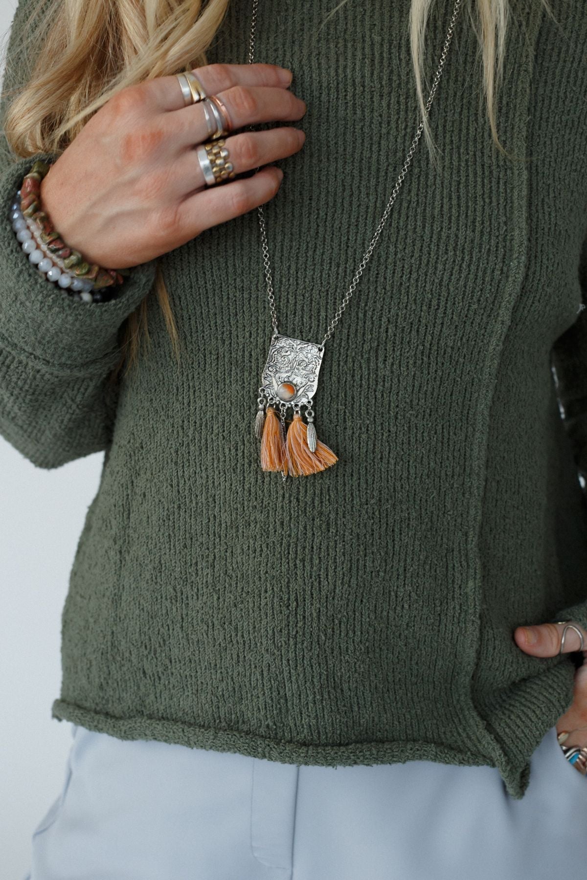Western Plains Pendant Necklace - Silver