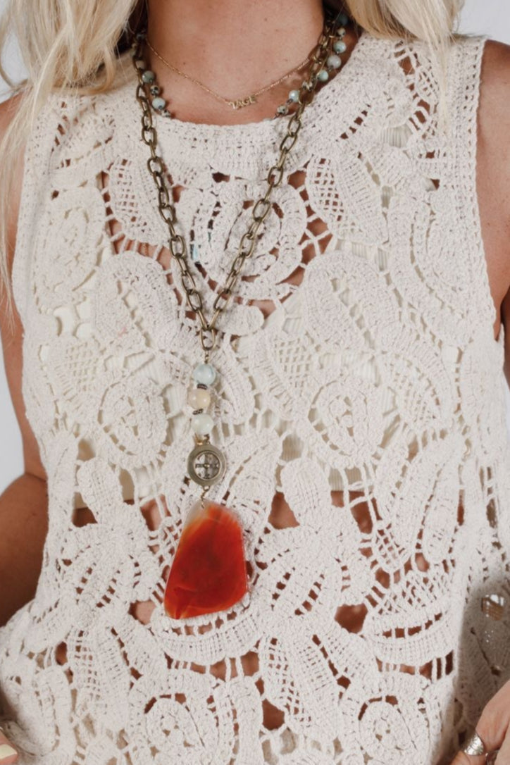 Lila Necklace - Red Multi