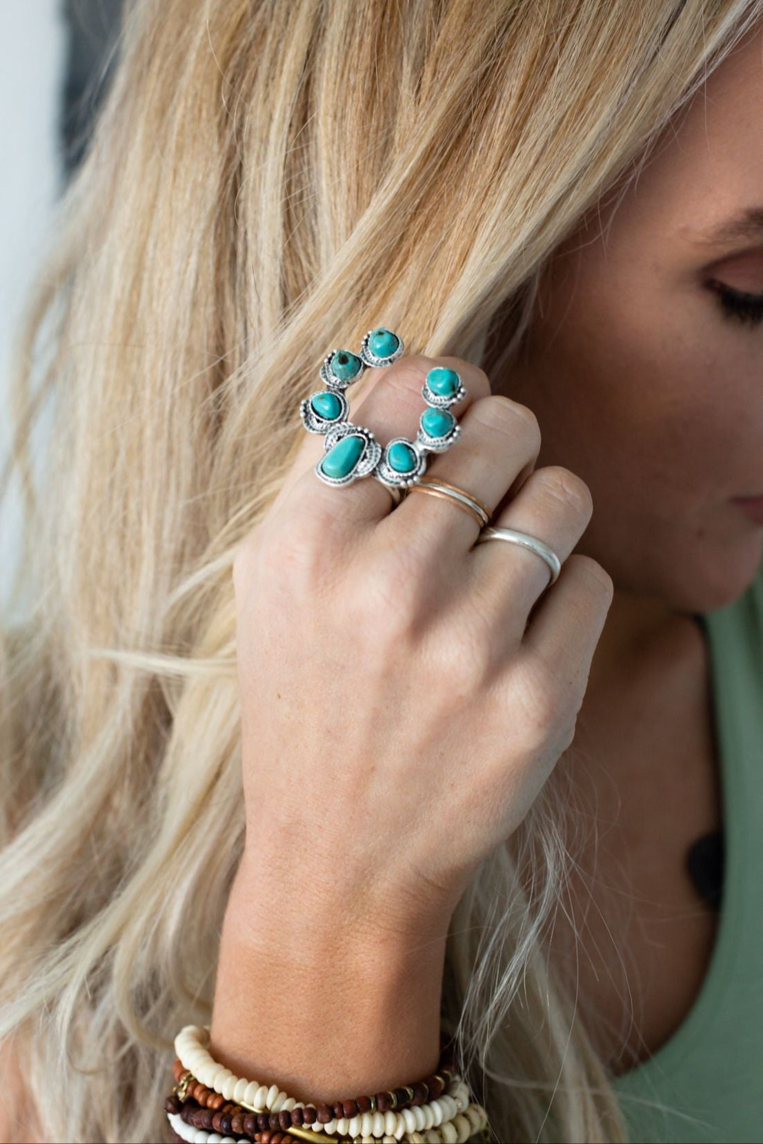 Celia Blossom Turquoise Ring - Turquoise