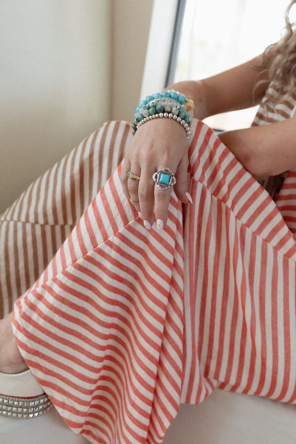 Whimsical Square Ring - Turquoise