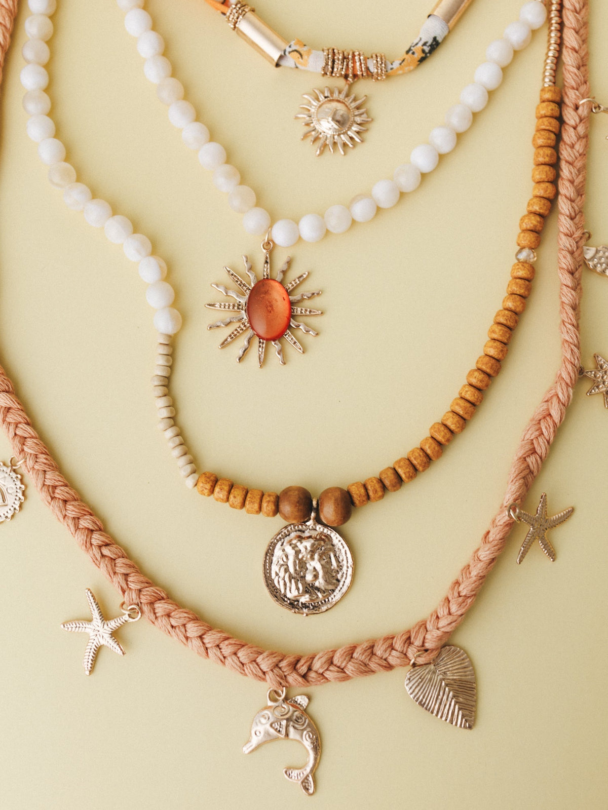 Under the Sun Layered Necklace - Yellow Multi