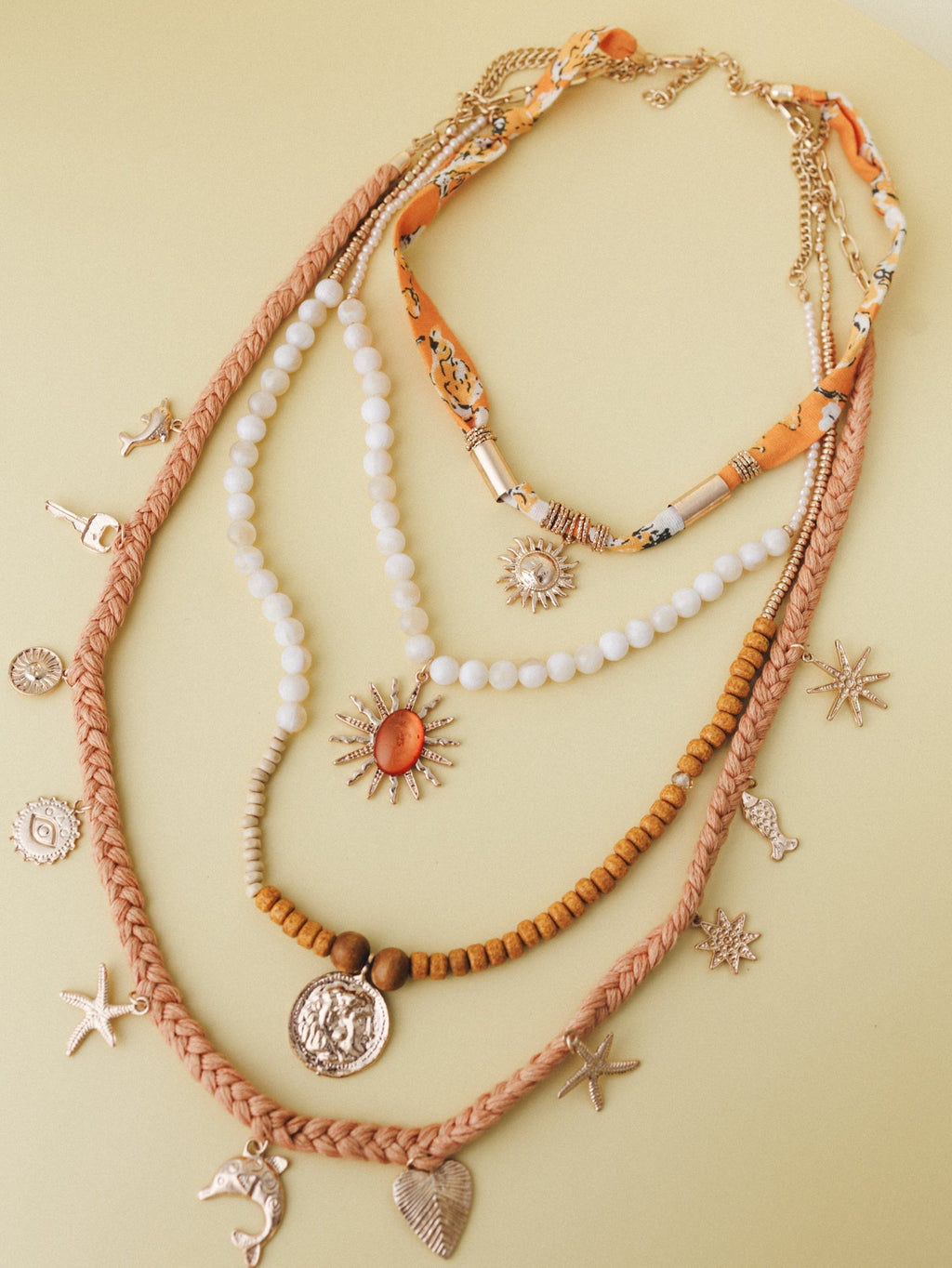 Under the Sun Layered Necklace - Yellow Multi