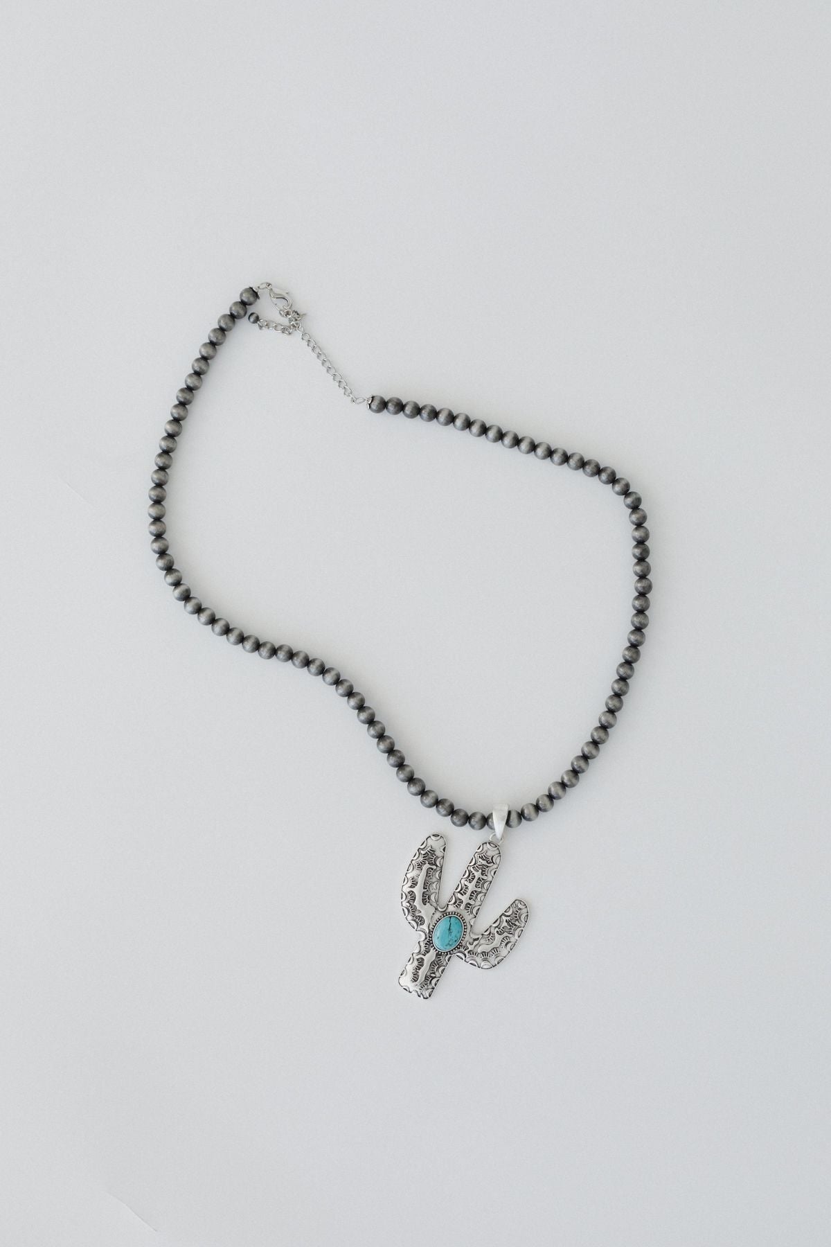 Cactus Gem Necklace - Silver