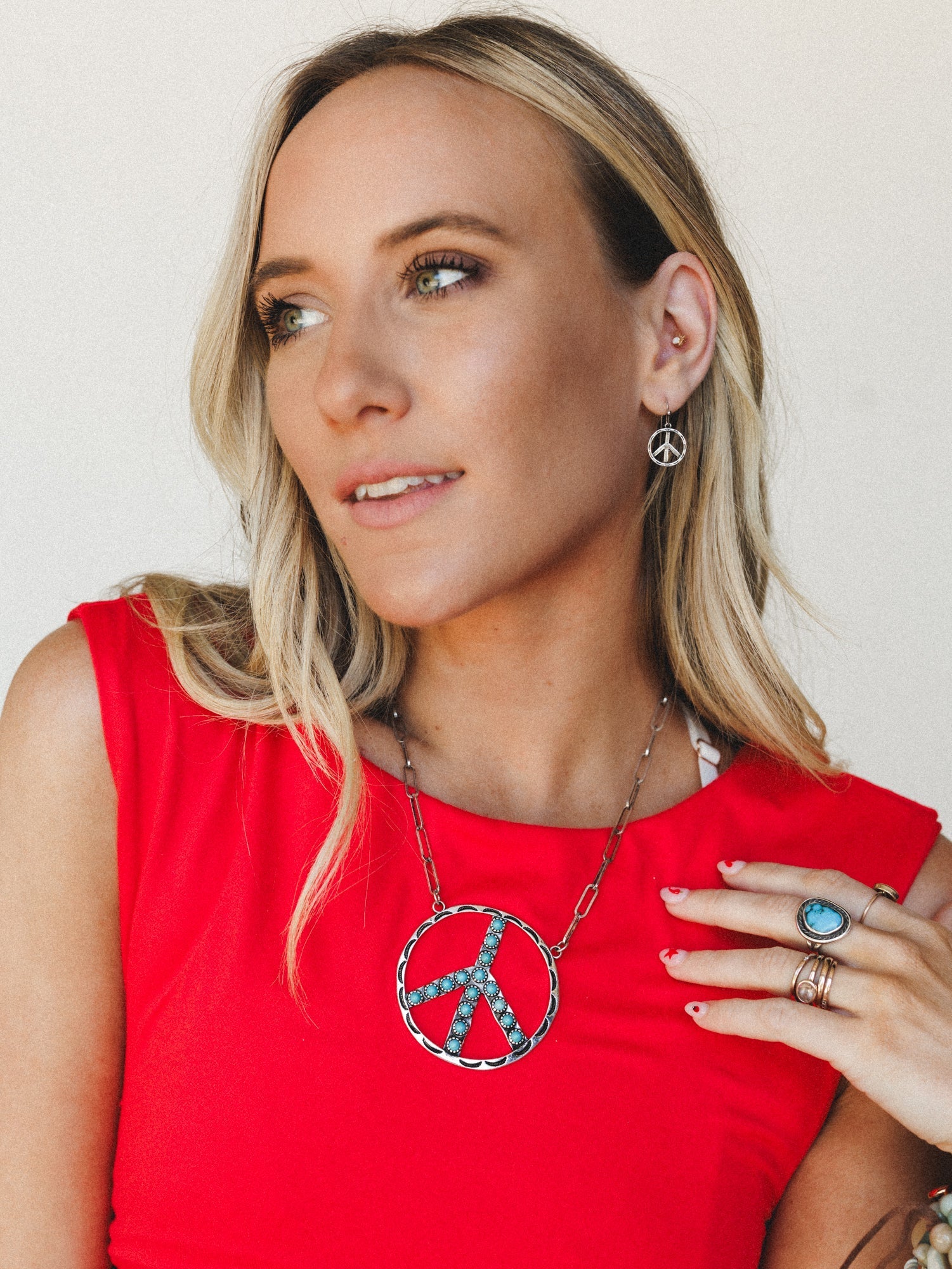 Show Peace Necklace and Earring Set - Turquoise